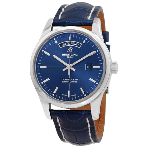 breitling transocean day date blue limited edition|breitling transocean chronograph unitime price.